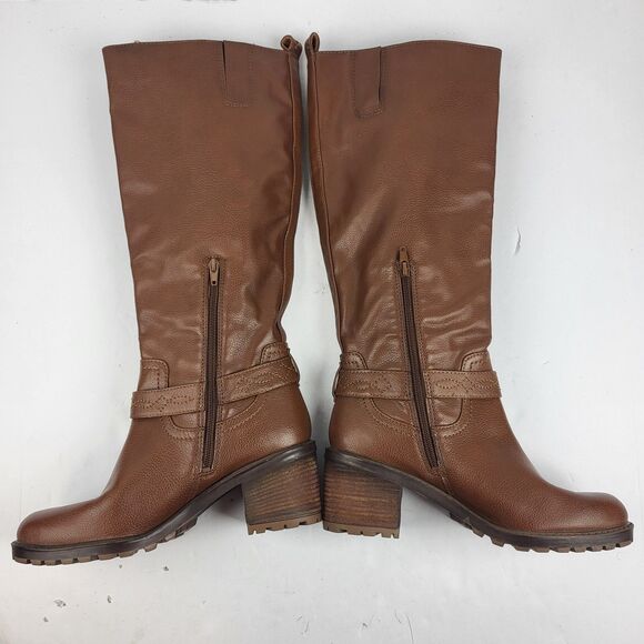 ZODIAC Goring Georgia Round Toe Block Heel Zip Riding Boot Brown 10 M - Picture 9 of 12